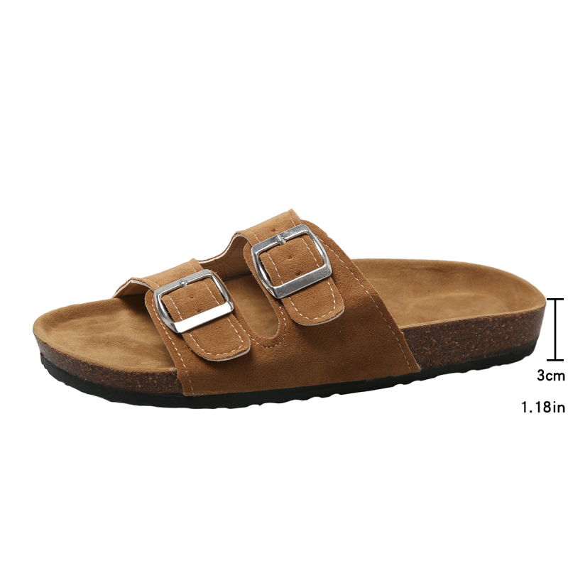 Ženske ljetne sandale s plaid uzorkom, gumena potplata, PU ulošak, debljina potplata 0–3 cm, ravna potplata