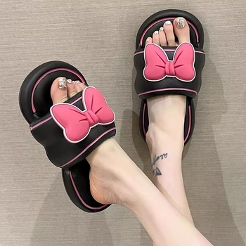 Ženske sandale s mašnicom - gornji dio PVC, đon PVC, injektiran đon, plosati pet, protuklizno