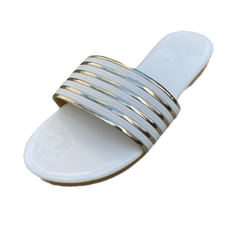 Dámske ploché sandále Slip-On, PU vrchnok, gumová podrážka, hrúbka podrážky 0–3 cm, jeseň 2025, pohodlné