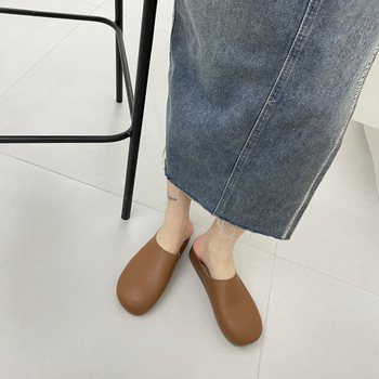 Korejskog stila toe-cap slip-on mule s PU gornjim dijelom i gumastom potplatom