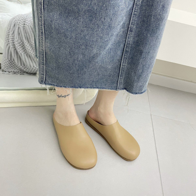Korejskog stila toe-cap slip-on mule s PU gornjim dijelom i gumastom potplatom