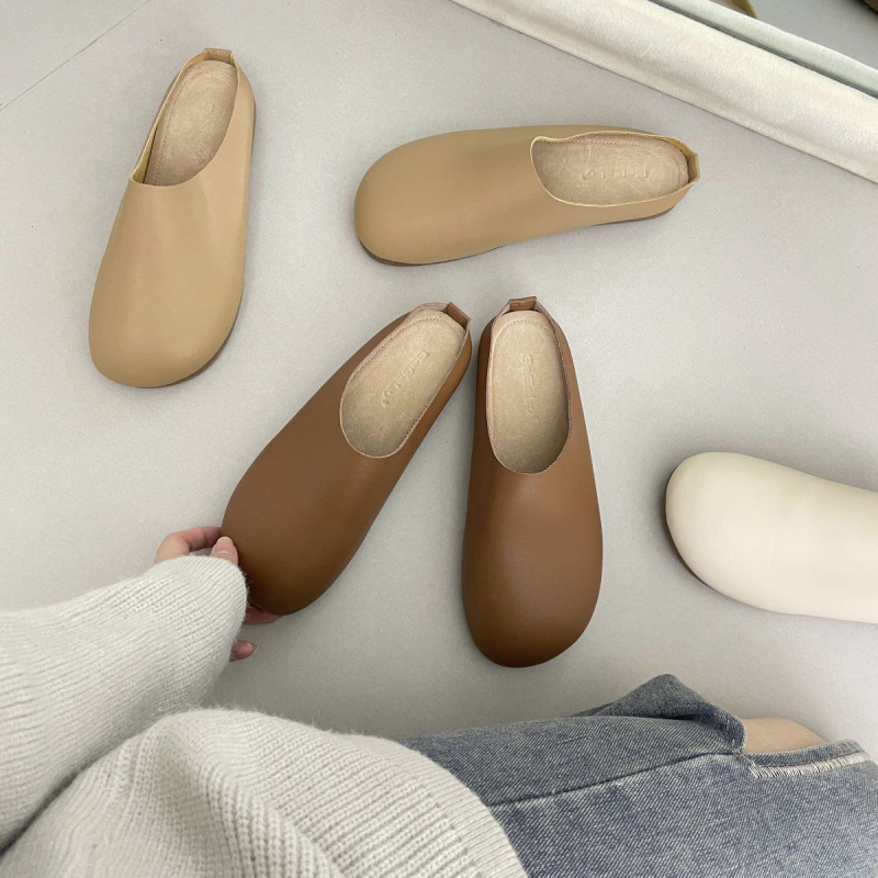 Korejskog stila toe-cap slip-on mule s PU gornjim dijelom i gumastom potplatom