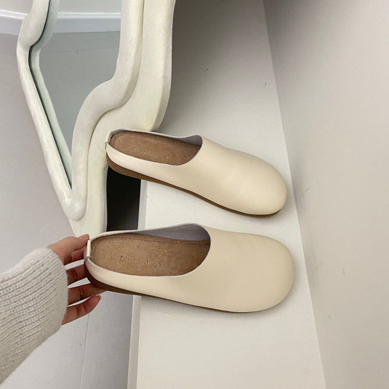Korejskog stila toe-cap slip-on mule s PU gornjim dijelom i gumastom potplatom