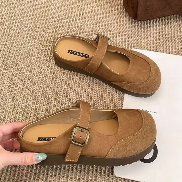 Baotou papuče – minimalistické; okrúhla špička; slip-on; PU vrchná časť; kompozitná podrážka.