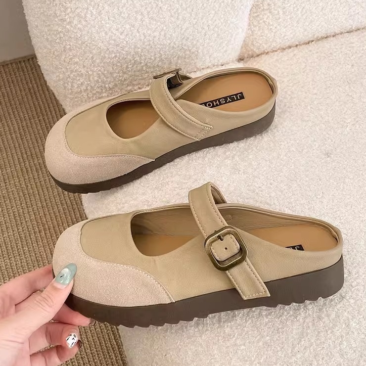 Baotou papuče – minimalistické; okrúhla špička; slip-on; PU vrchná časť; kompozitná podrážka.