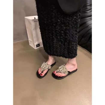 Ženske flip-flopice u stilu Pearl Fairy, retro boho romanski nadahnuće - gornji dio PU, potplat od pjene, debljina potplata 11 cm i više