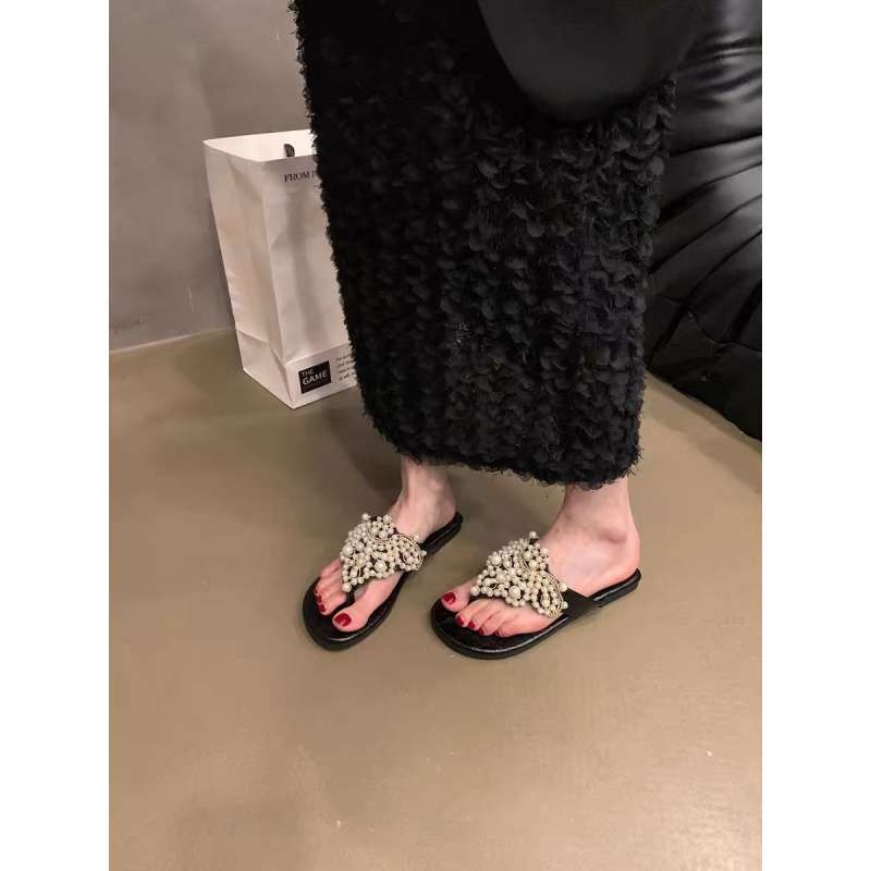 Ženske flip-flopice u stilu Pearl Fairy, retro boho romanski nadahnuće - gornji dio PU, potplat od pjene, debljina potplata 11 cm i više