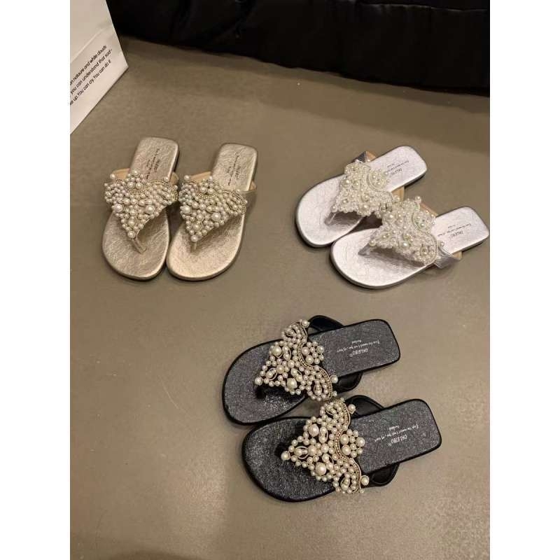 Ženske flip-flopice u stilu Pearl Fairy, retro boho romanski nadahnuće - gornji dio PU, potplat od pjene, debljina potplata 11 cm i više