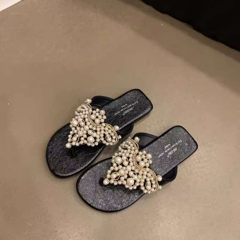 Ženske flip-flopice u stilu Pearl Fairy, retro boho romanski nadahnuće - gornji dio PU, potplat od pjene, debljina potplata 11 cm i više