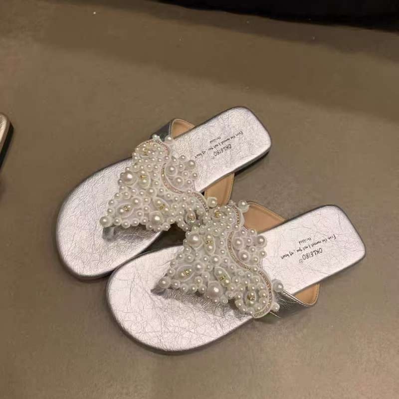 Ženske flip-flopice u stilu Pearl Fairy, retro boho romanski nadahnuće - gornji dio PU, potplat od pjene, debljina potplata 11 cm i više