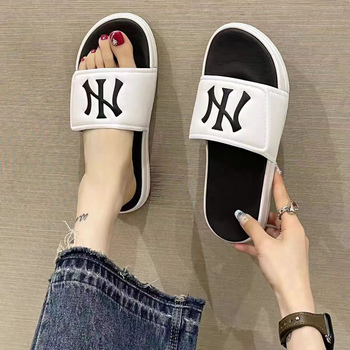 Chuangtang papuci slide pentru femei, partea superioară din PVC, talpă groasă 3-5 cm, stil lejer, pentru adulți, primăvara 2024