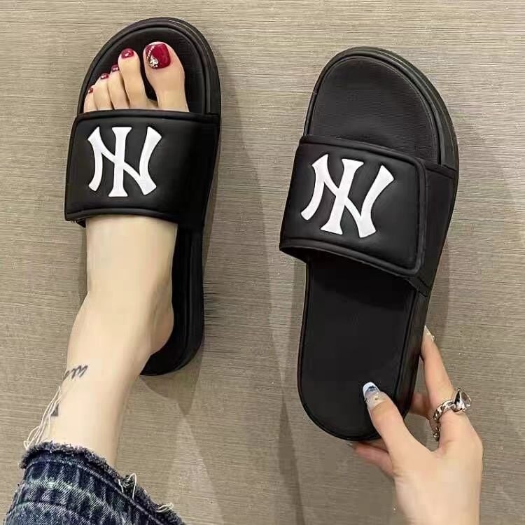 Chuangtang papuci slide pentru femei, partea superioară din PVC, talpă groasă 3-5 cm, stil lejer, pentru adulți, primăvara 2024