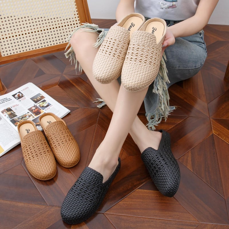 Ženske Baotou slip-on mule sandale, ljeto 2025, mekana podloga, okrugli vrh, opušten stil