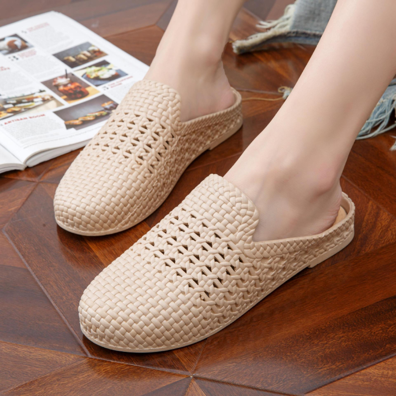 Ženske Baotou slip-on mule sandale, ljeto 2025, mekana podloga, okrugli vrh, opušten stil
