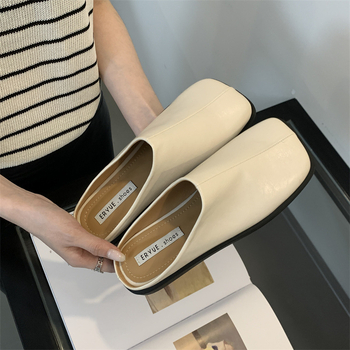 Ženske slip-on mule, korejskog stila, gornji dio od mikrovlakna, kožna podstava, gumena potplat, četvrtasti nos