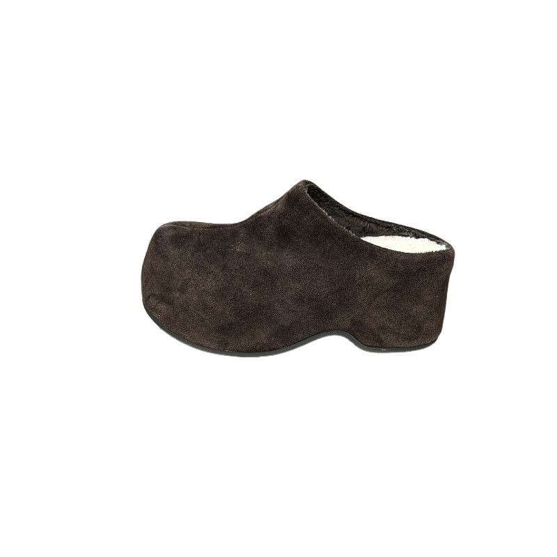 Birkenstock-inspirirane papuče za odrasle, s flecom iznutra, kožnom unutarnjom oblogom, debeli potplat za povećanje visine i protuklizna gumena potplata.