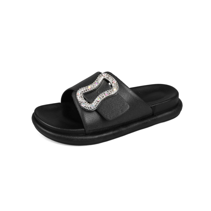 Ženske sandale s debelim potplatom od PVC, kožni ulošci, PVC gornji dio, PVC potplata, debljina potplata 0–3 cm, potplata injekcijskim oblikovanjem