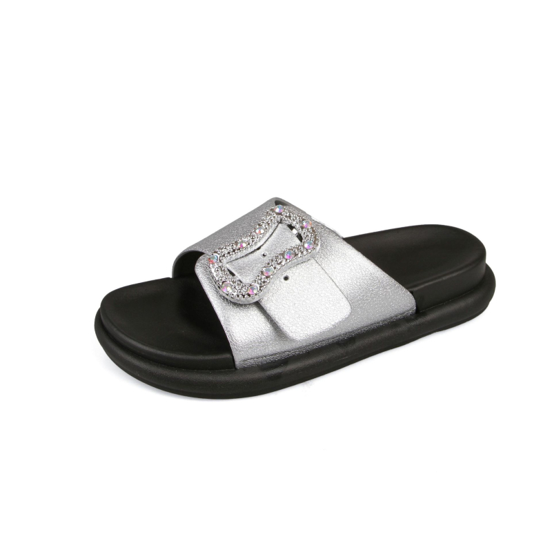 Ženske sandale s debelim potplatom od PVC, kožni ulošci, PVC gornji dio, PVC potplata, debljina potplata 0–3 cm, potplata injekcijskim oblikovanjem