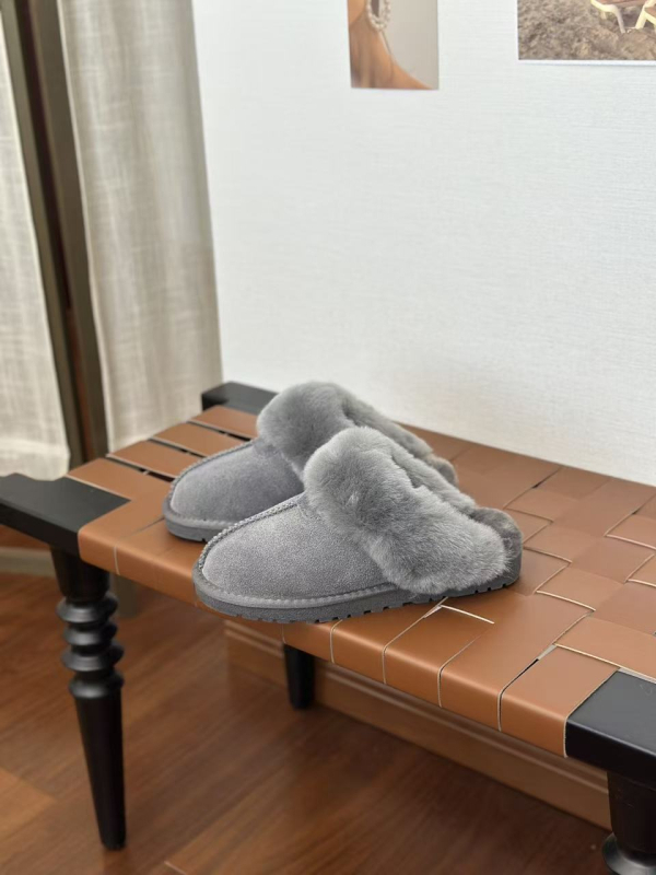 Kućne papuče od teleće kože, s umjetnom vunom, potplat od teleće tetive, debljina potplata 0–3 cm, ležerni stil, SGS-certified