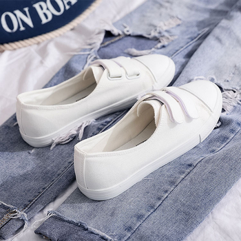 Platnene tenisice s Velcro zatvaračem, s niskim gornjim dijelom, prozračnom podlogom, vulkaniziranom gumom, za žene