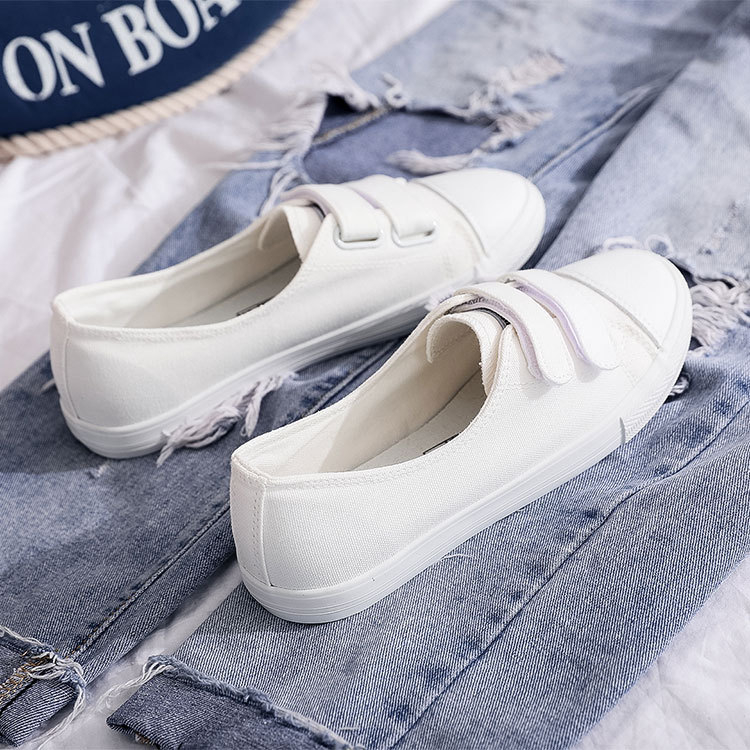 Platnene tenisice s Velcro zatvaračem, s niskim gornjim dijelom, prozračnom podlogom, vulkaniziranom gumom, za žene