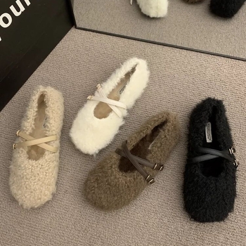 Ženske Mary Jane cipele s križno pričvršćivanjem, gornji dio od platna s naglašenim velurom, anti-slip potplat, ravna peta 0–1 cm, unutrašnjost od super vlakana, pogodne za ljeto i proljeće