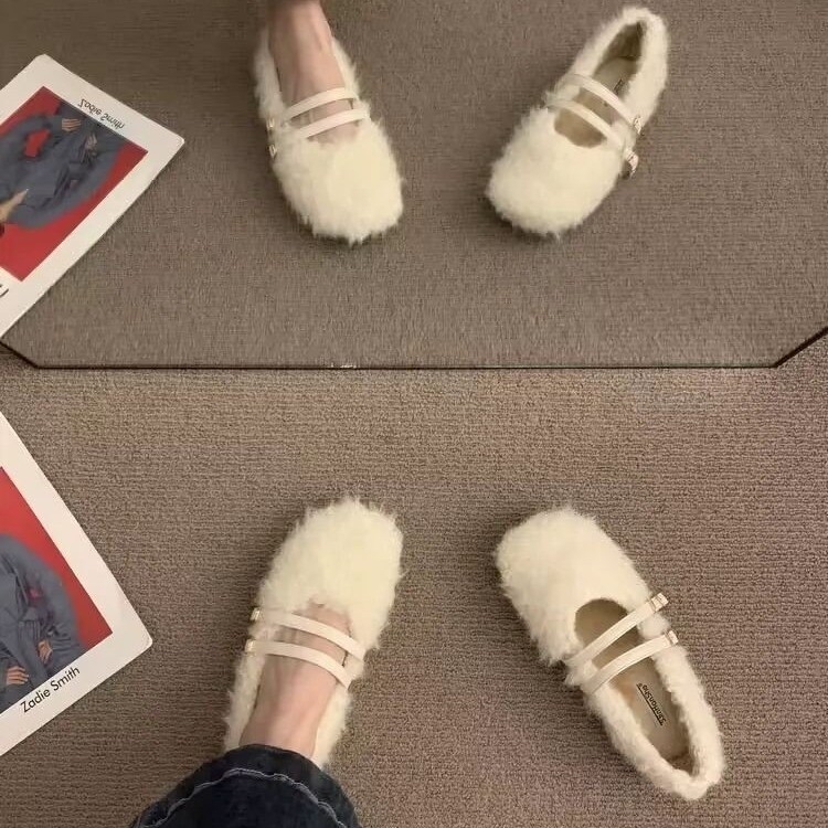 Ženske Mary Jane cipele s križno pričvršćivanjem, gornji dio od platna s naglašenim velurom, anti-slip potplat, ravna peta 0–1 cm, unutrašnjost od super vlakana, pogodne za ljeto i proljeće