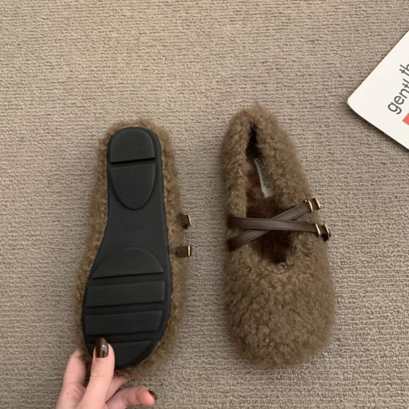 Ženske Mary Jane cipele s križno pričvršćivanjem, gornji dio od platna s naglašenim velurom, anti-slip potplat, ravna peta 0–1 cm, unutrašnjost od super vlakana, pogodne za ljeto i proljeće