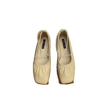 Ženske ravne loaferice s kvadratnim vrhom, platneni gornji dio, gumeni potplat, slip-on