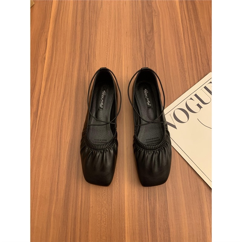 Ženske ravne loaferice s kvadratnim vrhom, platneni gornji dio, gumeni potplat, slip-on