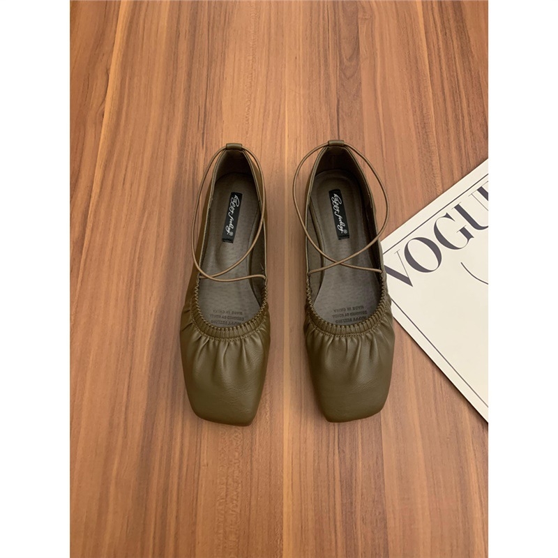 Ženske ravne loaferice s kvadratnim vrhom, platneni gornji dio, gumeni potplat, slip-on
