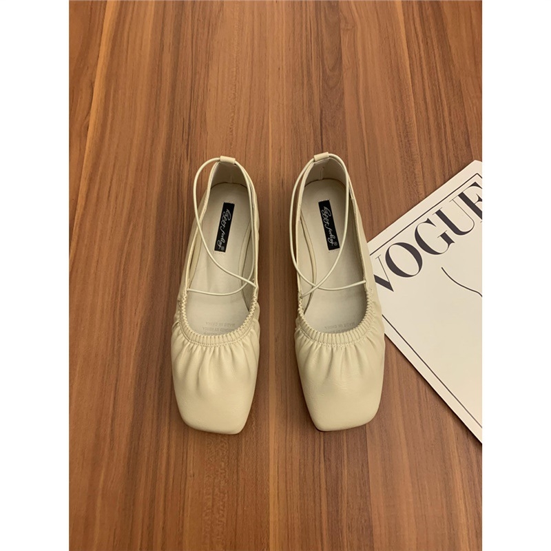 Ženske ravne loaferice s kvadratnim vrhom, platneni gornji dio, gumeni potplat, slip-on