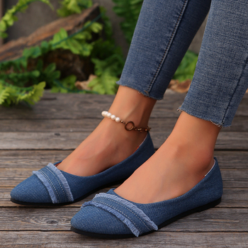 Ženske Slip-On tenisice od platna s uskim nosom, PU ulošak, gumeni đon, klinasti potpet 4–6 cm (Gornji dio: platno; Nos: uski; Zatvaranje: Slip-On; Uložak: PU; Potpet: Klinasti 4-6 cm)