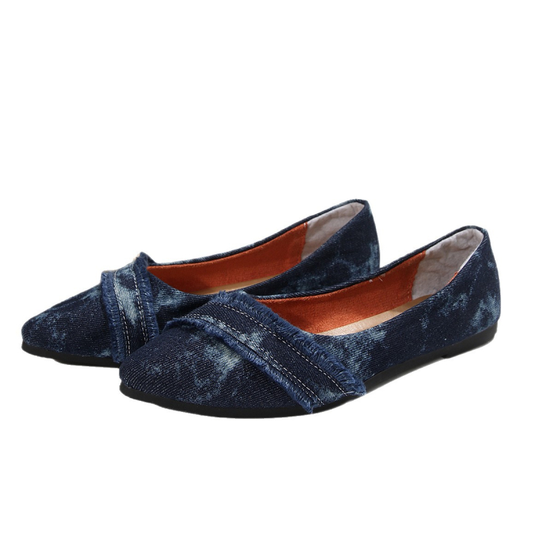 Ženske Slip-On tenisice od platna s uskim nosom, PU ulošak, gumeni đon, klinasti potpet 4–6 cm (Gornji dio: platno; Nos: uski; Zatvaranje: Slip-On; Uložak: PU; Potpet: Klinasti 4-6 cm)