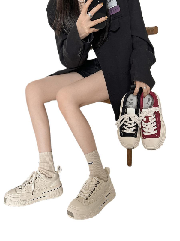 Ženske svakodnevne udobne tenisice s gornjim dijelom od umjetnog pliša, vezanje, PU Uložak, gumeni potplat, visina pete 0–1 cm