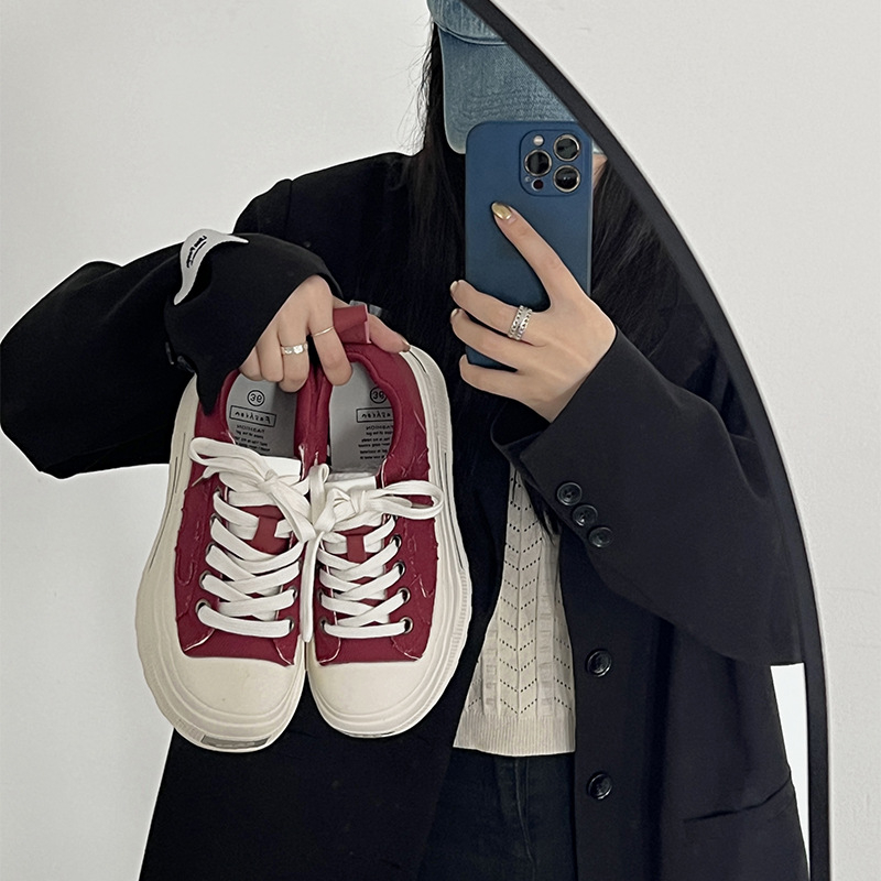 Ženske svakodnevne udobne tenisice s gornjim dijelom od umjetnog pliša, vezanje, PU Uložak, gumeni potplat, visina pete 0–1 cm