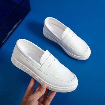 Ženske slip-on casual lazy cipele od mikrovlaknaste kože, unutrašnjost od mikrovlaknastog materijala, PVC potplat, srednja visina gornjeg dijela, niski potpetica 1-3 cm