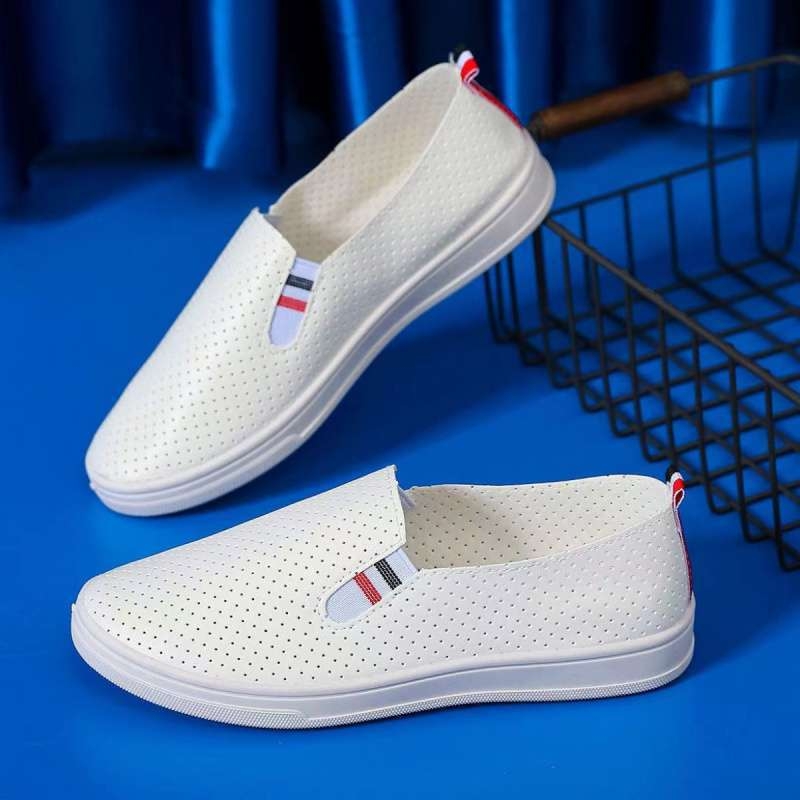 Ženske slip-on casual lazy cipele od mikrovlaknaste kože, unutrašnjost od mikrovlaknastog materijala, PVC potplat, srednja visina gornjeg dijela, niski potpetica 1-3 cm