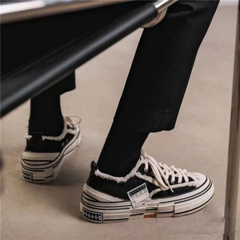 Unisex platnene espadrile, okrugla prst, vezanje, prugasti uzorak, debela đon 3-5 cm