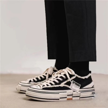 Unisex platnene espadrile, okrugla prst, vezanje, prugasti uzorak, debela đon 3-5 cm
