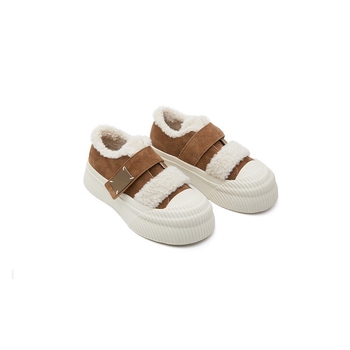 Platformne tenisice s Velcro zatvaračem, fleece podstava, gumeni potplat, srednja visina pete 3–5 cm