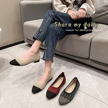 Ženske udobne lazy shoes - prozračni vrh od fly weaving, mrežasta podstava, gumeni potplat, tekstilna uložak, slip-on (bez vezivanja), ljeto-proljeće