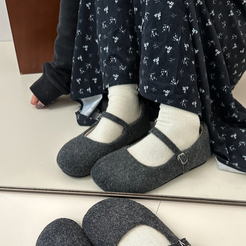 Ženske Mary Jane cipele od pliša od velura s umjetnim krznom, unutrašnjost s plišem, gumena potplat, niski potpetica, zimski model