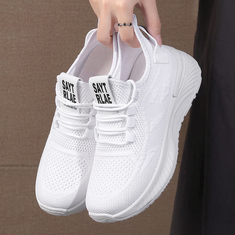 Ženske tenisice Flyknit s mrežastim gornjim dijelom, prozračne, lagane, okrugla nosnica, vezanje, gumeni potplat