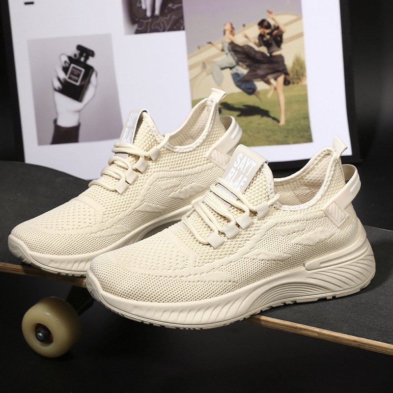Ženske tenisice Flyknit s mrežastim gornjim dijelom, prozračne, lagane, okrugla nosnica, vezanje, gumeni potplat