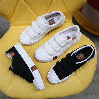 Platnene tenisice s Velcro – korejskog stila za odrasle, svakodnevne tenisice s niskim gornjim dijelom (Vanjski materijal: platno; Potplat: guma; Kopčanje: Velcro; Spol: neutralno; Visina gornjeg dijela: niski)