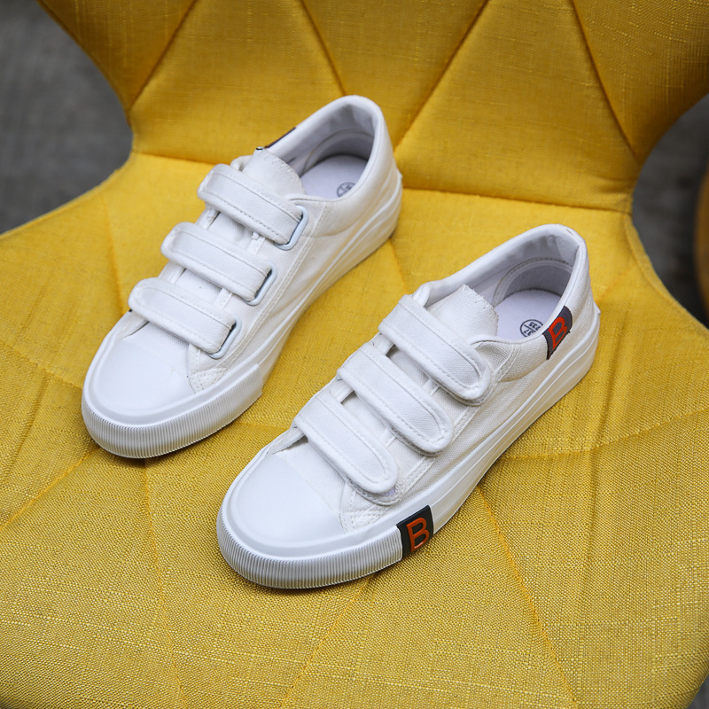 Platnene tenisice s Velcro – korejskog stila za odrasle, svakodnevne tenisice s niskim gornjim dijelom (Vanjski materijal: platno; Potplat: guma; Kopčanje: Velcro; Spol: neutralno; Visina gornjeg dijela: niski)