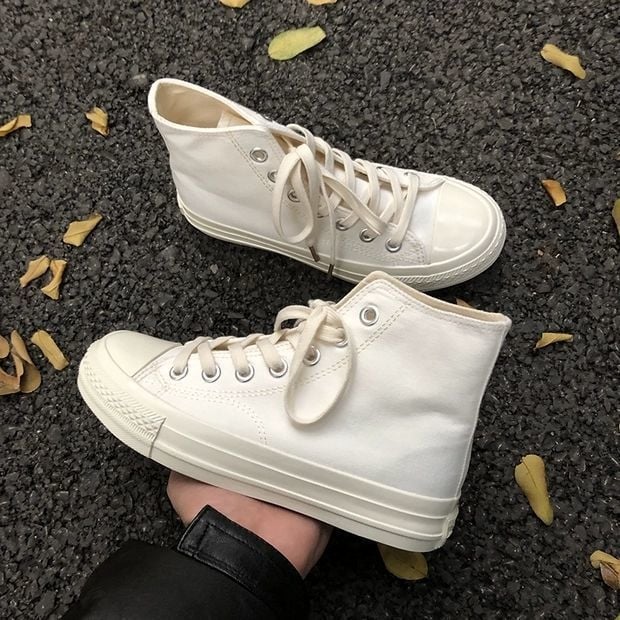 Platnene tenisice - korejskog stila Ulzzang Harajuku retro, niskog profila, vezanje, gumena potplat