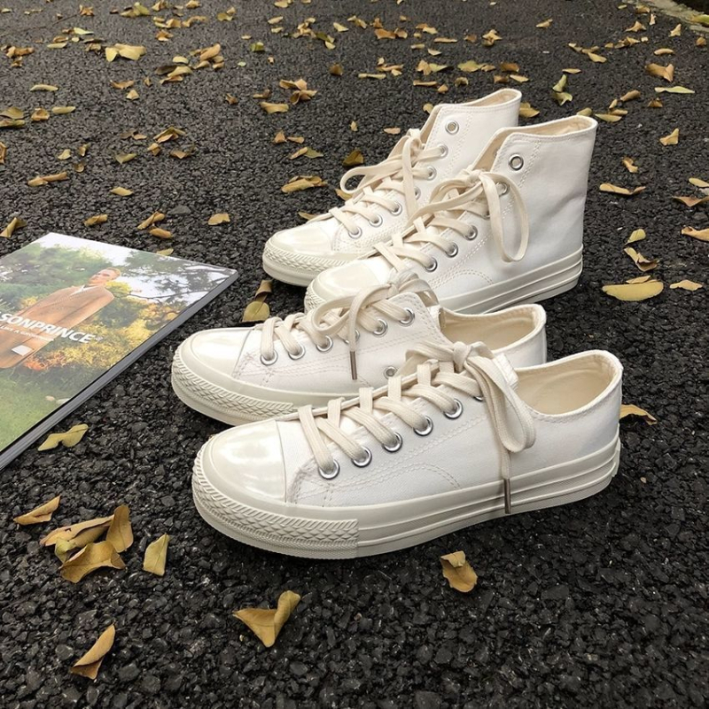 Platnene tenisice - korejskog stila Ulzzang Harajuku retro, niskog profila, vezanje, gumena potplat