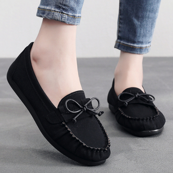 Ženske Bean Shoes – lagane, prozračne platnene gornje, PU đon, okrugli vrh prsta, niski dizajn, za proljeće i jesen
